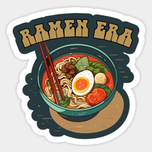 RAMEN ERA, japanese food, retro Sticker